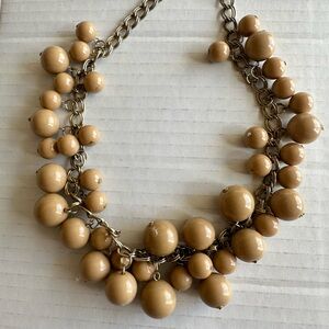 Elegant Tan Beaded Necklace